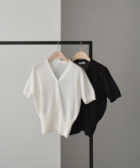 Half Sleeve Mesh Knit Cardigan t1911-387