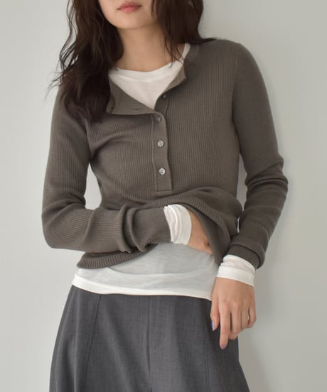 Henley Neck Kint Pullover t1911-366