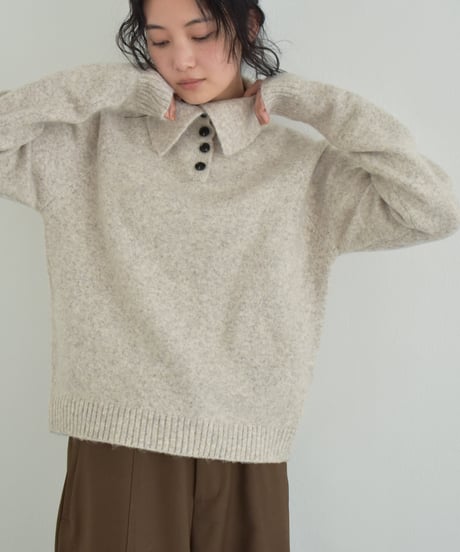 Button Multineck Knit Tops t1911-489