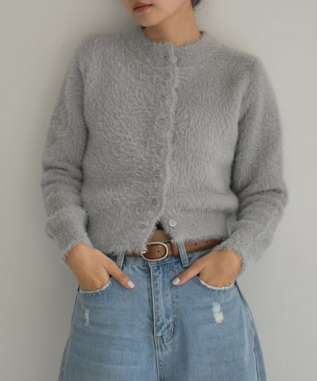 Shaggy Short Knit Cardigan t1911-311
