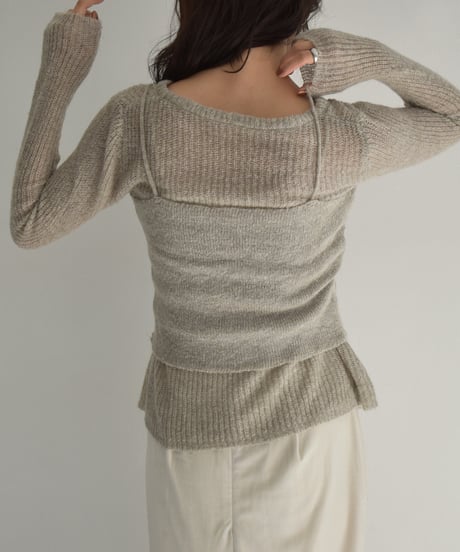 2piece Sheer Knit Cardigan t1911-344