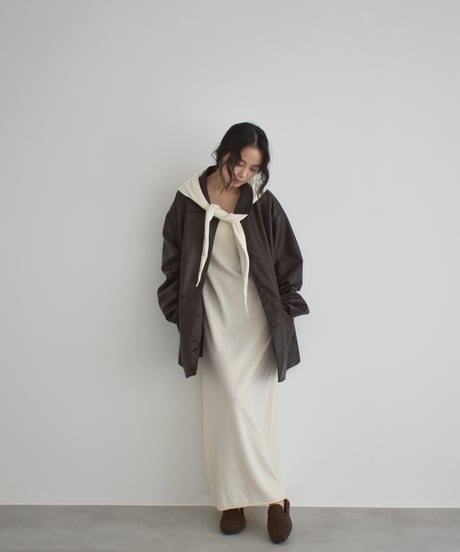 Stole Set Nosleeve Knit Onepiece op-0202009561