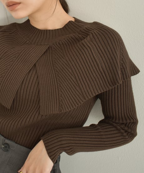 Cape Collar Knit Tops t1911-226