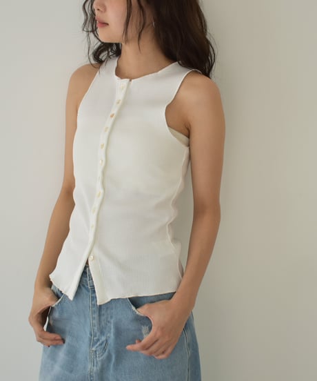 Rib Nosleeve Cardigan t1911-392