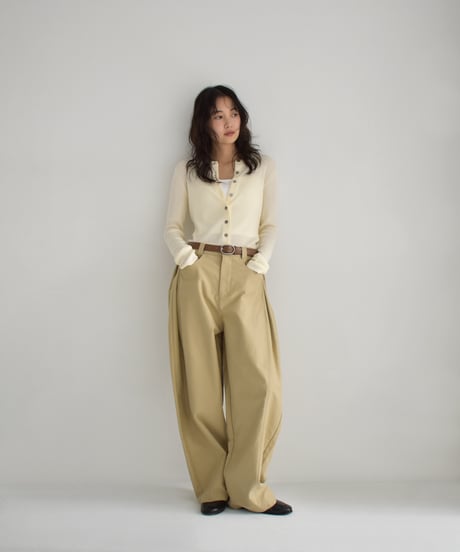 Crew Neck Rib Kint Cardigan t1911-350