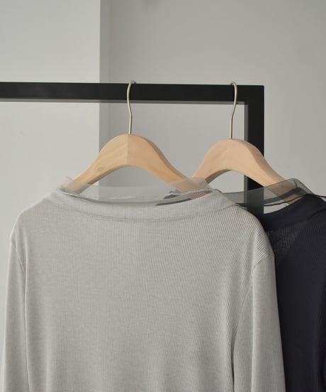 Tulle Layered Rib Tops t1911-438
