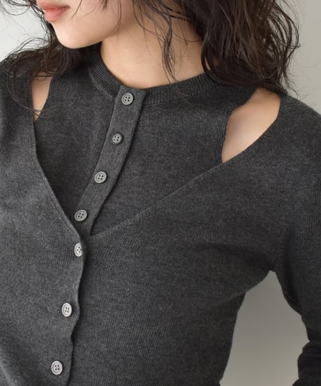 Layered Design Knit Tops t1911-445