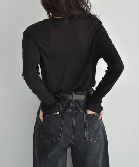 Finger Hole Sheer Tops t1911-343