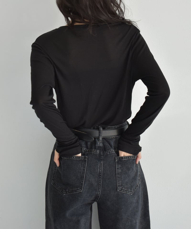 Finger Hole Sheer Tops t1911-343 | cizatto