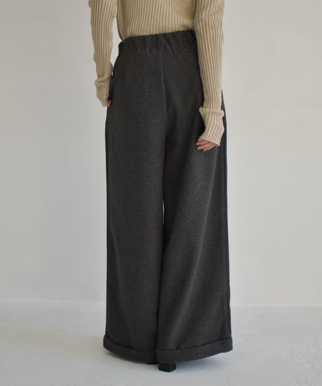 Wool Like Tuck Wide Pants bo2000-137