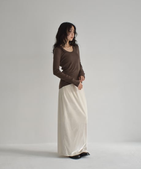 UNeck Rib Knit Tops t1911-437