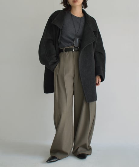 Stand Collar Midi Wool Coat c1911-61