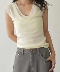 Layered Like Vneck Knit Tank np-t1911-415