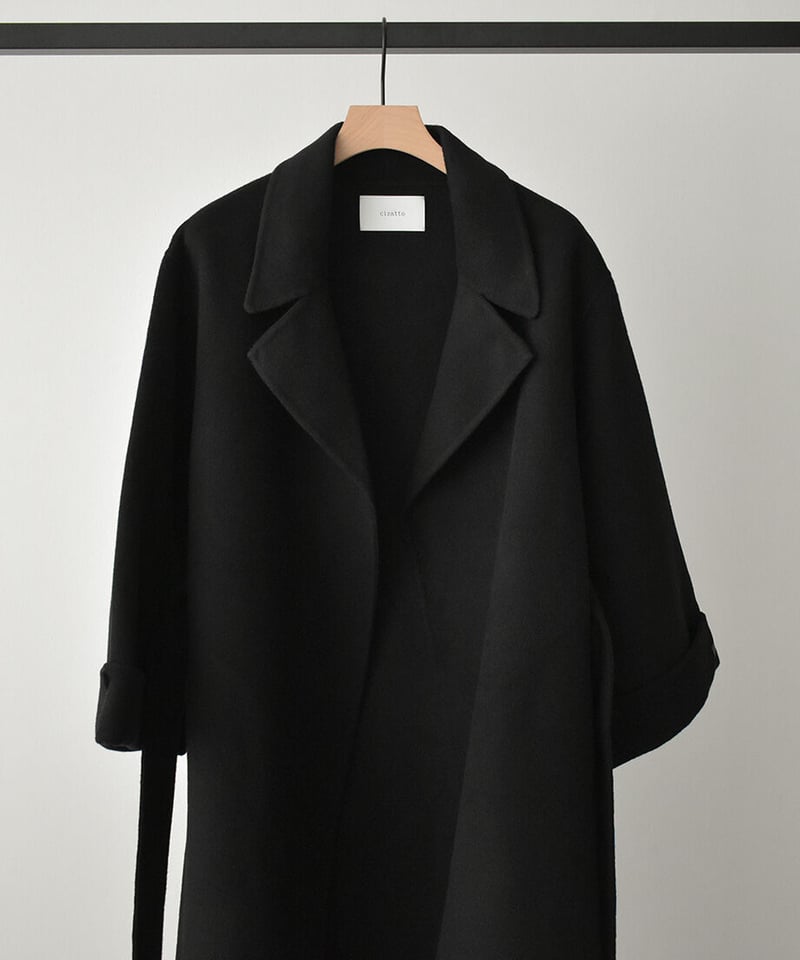 Wool Gown Coat（Black） | cizatto