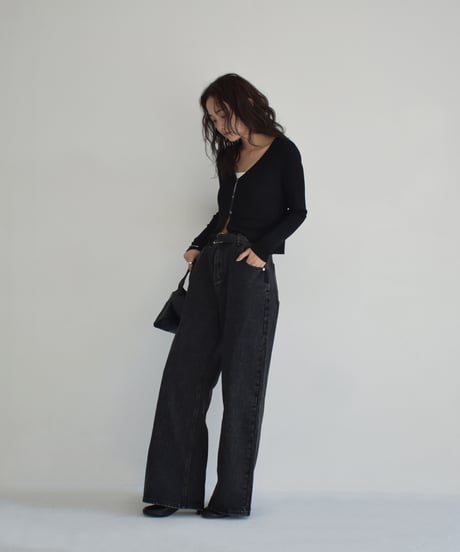 Wide Straight Black Denim bo2000-138