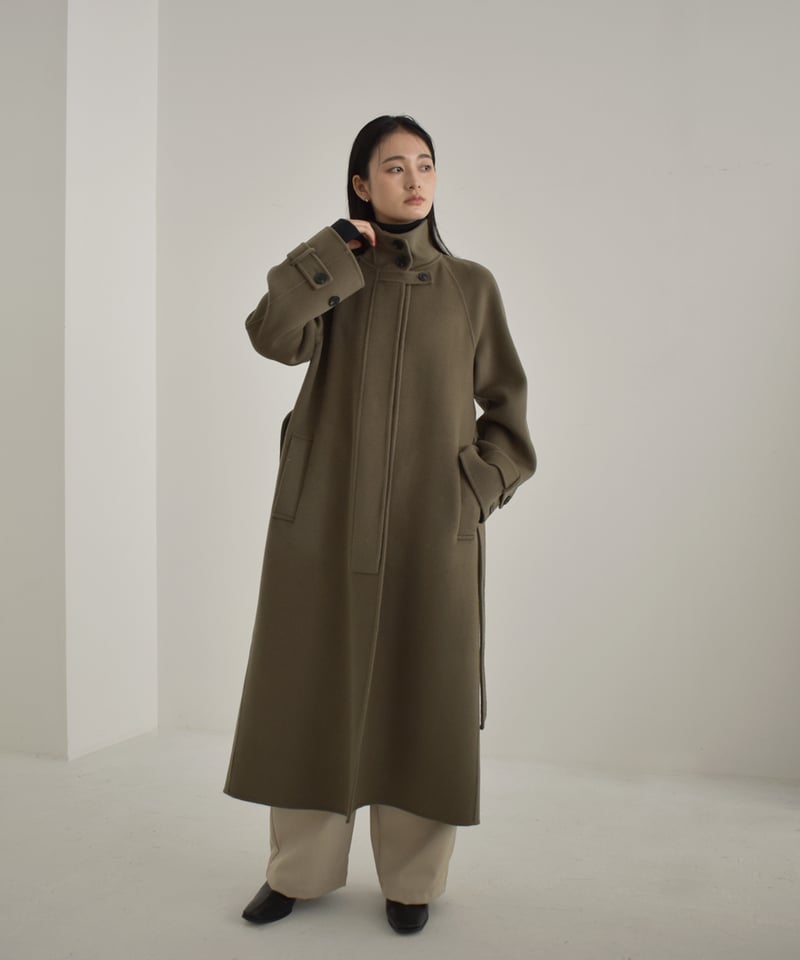 【muguet】stand collar long coat