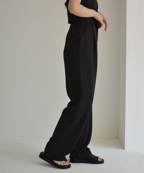 Highwaist Tuck Pants（Black）【セットアップ着用可能】 bo2000-83
