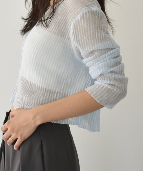 Sheer Rib Knit Cardigan t1911-386