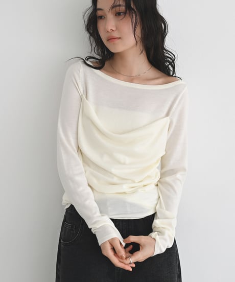 Tuck Drape Knit Tops t1911-502
