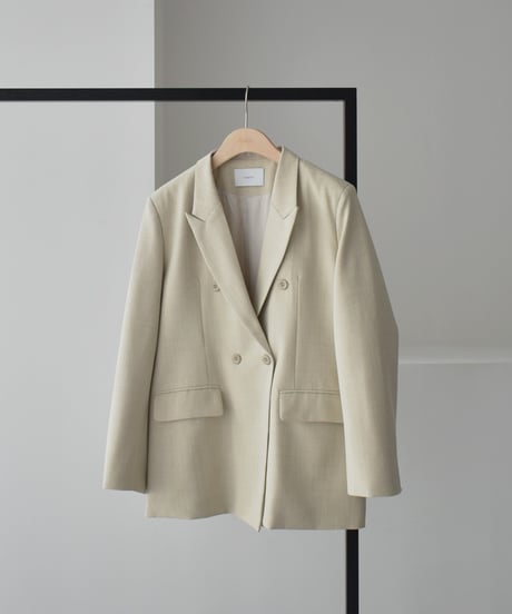 Linen Mix Double Breasted Jacket（Light beige） t1911-518