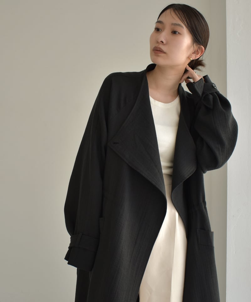 Drawstring Spring Long Coat | cizatto