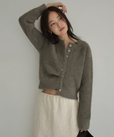 Shaggy Short Knit Cardigan t1911-311