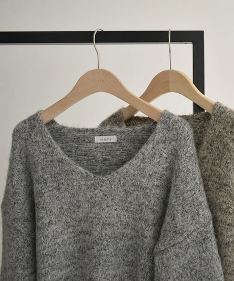 Melange Vneck Loose Knit t1911-485