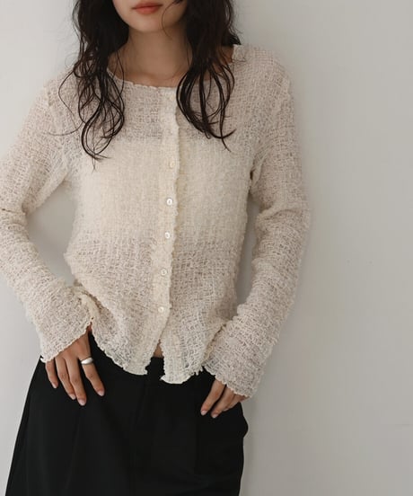 Long Sleeve Shirring Cardigan t1911-560