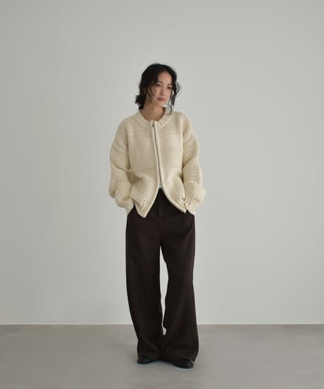 Wool Tuck Wide Pants bo2000-183
