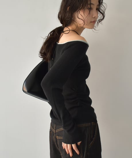 Bicolor One Shoulder Tops t1911-452