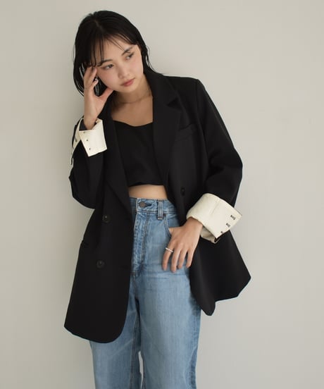 Loose Double Breasted Jacket t1911-254