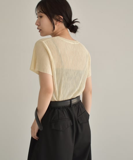Stripe Sheer Tops t1911-278