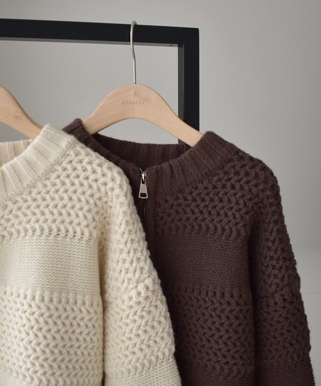Front Zip Knit Cardigan t1911-492