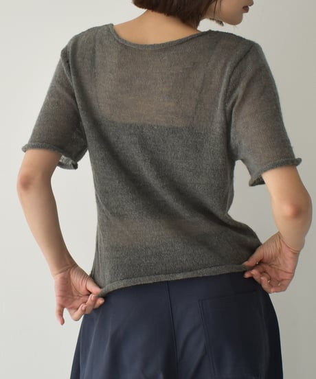 Layered Halfsleeve Sheer Knit t1911-435