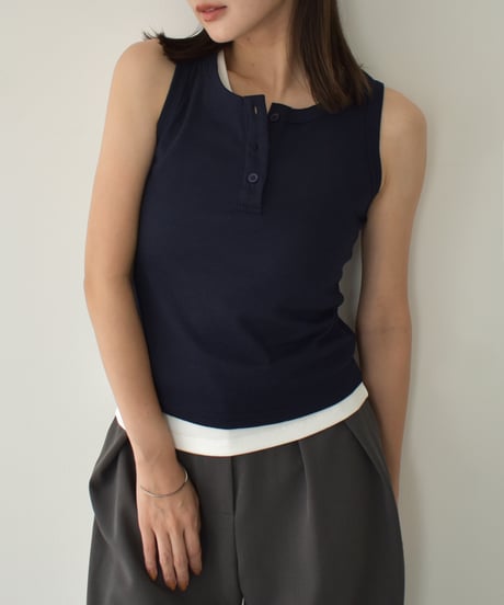 Henry Neck Tank Top t1911-411