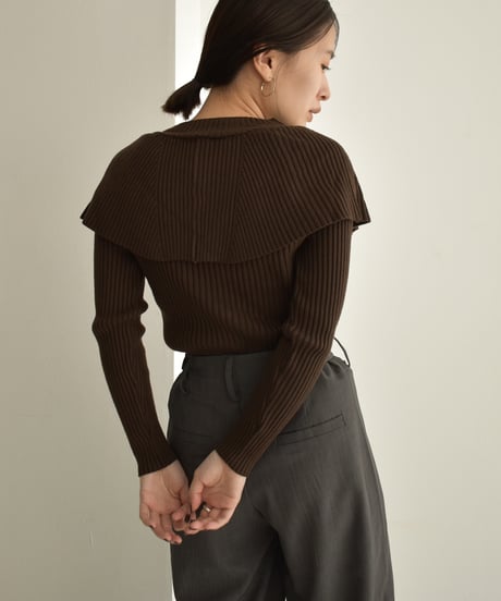 Cape Collar Knit Tops t1911-226