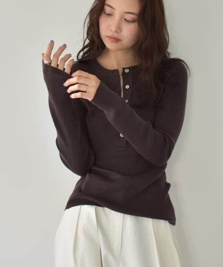 Henley Neck Kint Pullover t1911-366