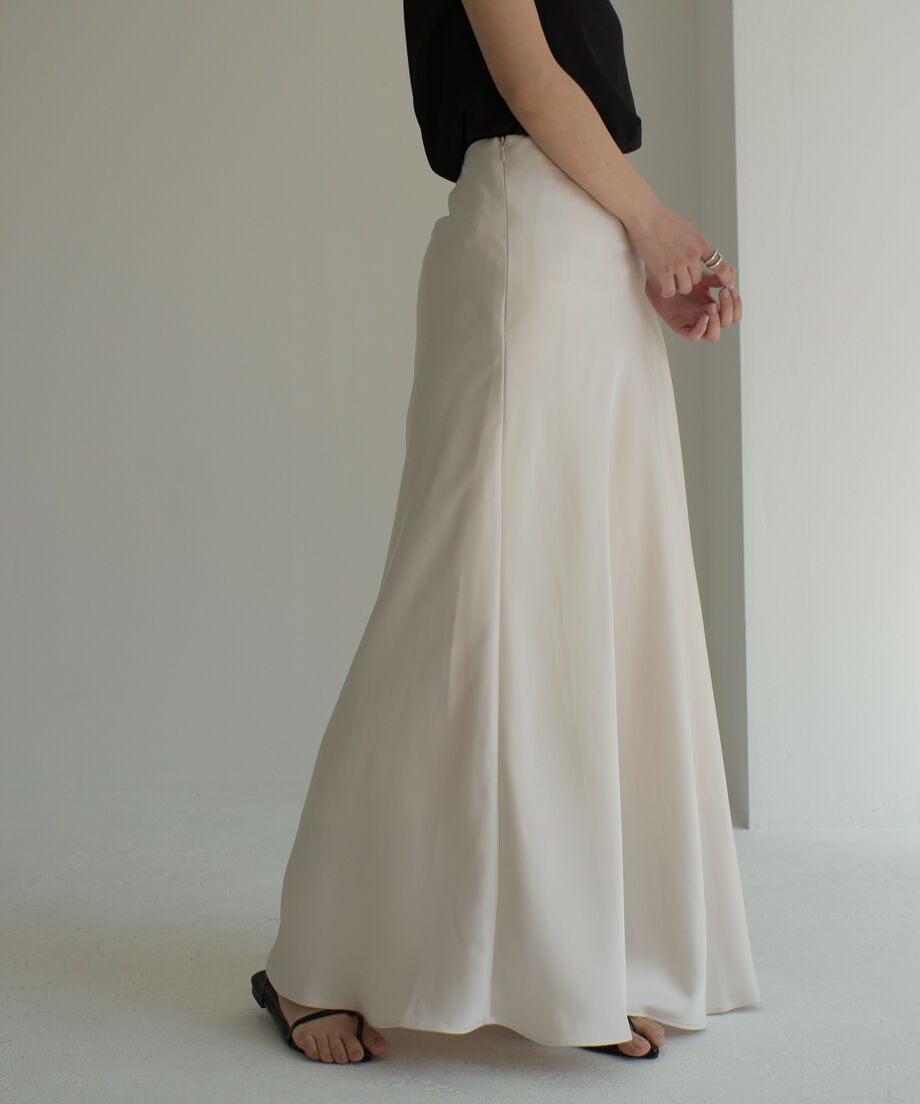 Satin Flare Long Skirt | cizatto Satin Flare Long Skirt | cizatto