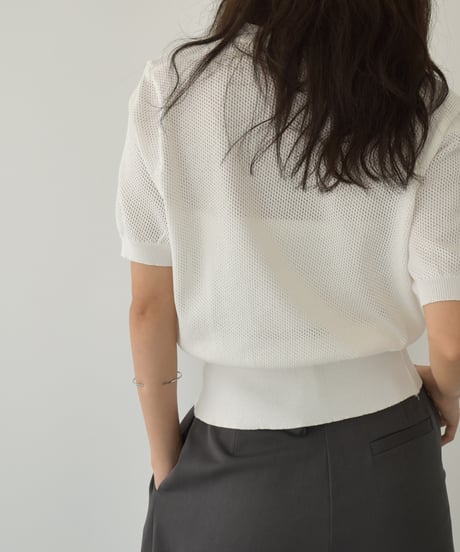 Half Sleeve Mesh Knit Cardigan t1911-387