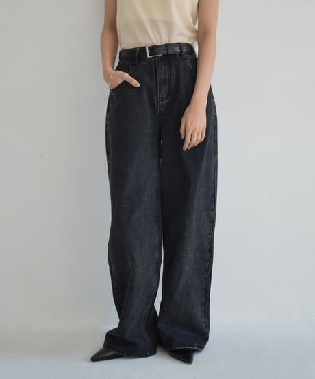 Wide Straight Black Denim bo2000-138