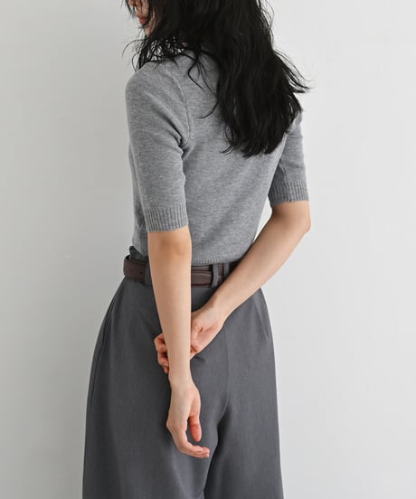 Half Sleeve Sheer Rib Knit Cardigan t1911-505