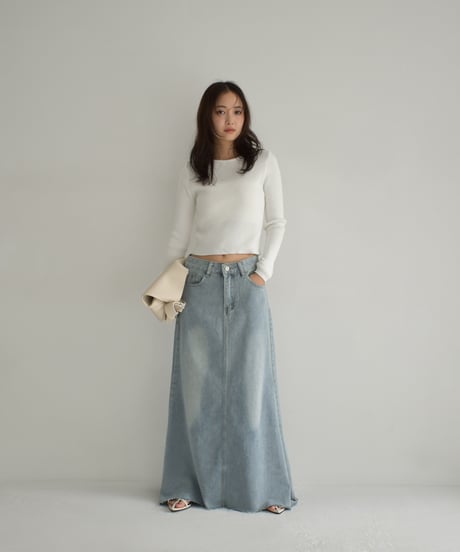 Denim Long Skirt bo2000-152