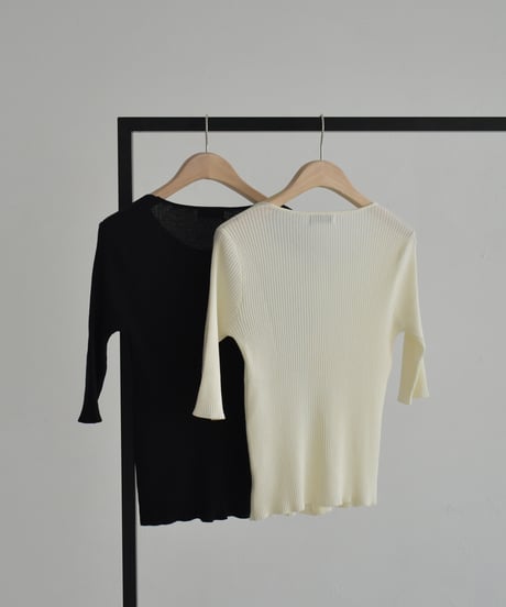 Half Sleeve Rib Knit Cardigan t1911-397
