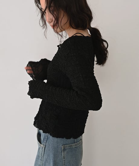 Long Sleeve Shirring Cardigan t1911-560