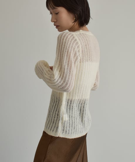 Wool Sheer Stripe Kit Tops t1911-459