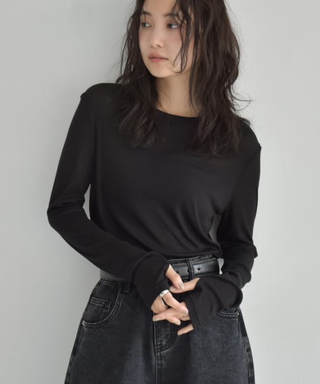 Finger Hole Sheer Tops t1911-343