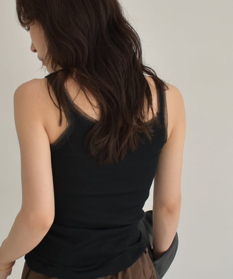 Tulle Piping Tank Top t1911-418