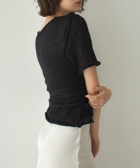 Layered Halfsleeve Sheer Knit t1911-435