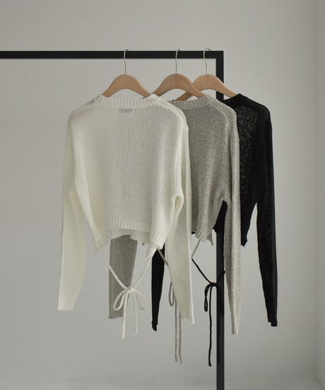 Back Ribbon Knit Pullover t1911-446
