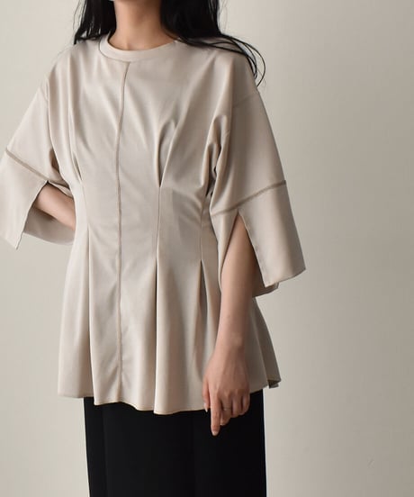 Arm Slit Waistshape Tops t1911-113